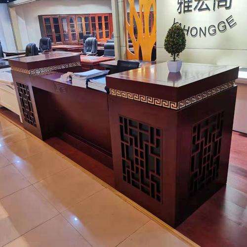 广东办公家具前台桌接待台前台咨询台烤漆服务台迎宾台中式台
